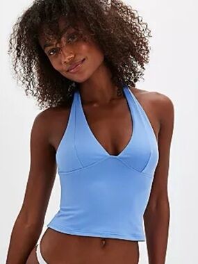 Intimately Free People Still Here Halter Cami Top, Dusted Blue, Sz XS, NWT